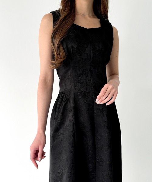 「JUNOAH」 ノースリーブワンピース MEDIUM ブラック レディース_画像9