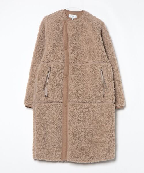 HYKE（ハイク） ノーカラーコート 1 ブラウン レディース : ZOZOTOWN