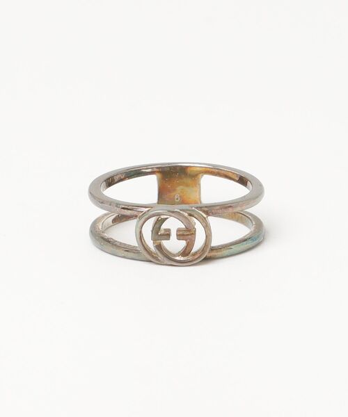 【美品】グッチ アイコン インターロッキングG 18K リング 指輪 21号 関税送料込】GUCCI インターロッキングGハート付きリング 13号 (GUCCI