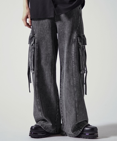 「CLEL」 カーゴパンツ X-SMALL ブラック メンズ_画像2