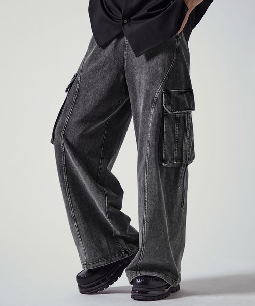 「CLEL」 カーゴパンツ X-SMALL ブラック メンズ_画像5