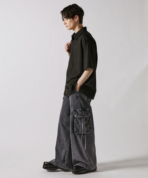 「CLEL」 カーゴパンツ X-SMALL ブラック メンズ_画像9