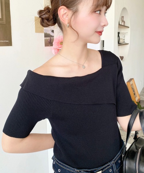 moment+ 7分袖ニット M ブラック レディース : ZOZOTOWN Yahoo!店