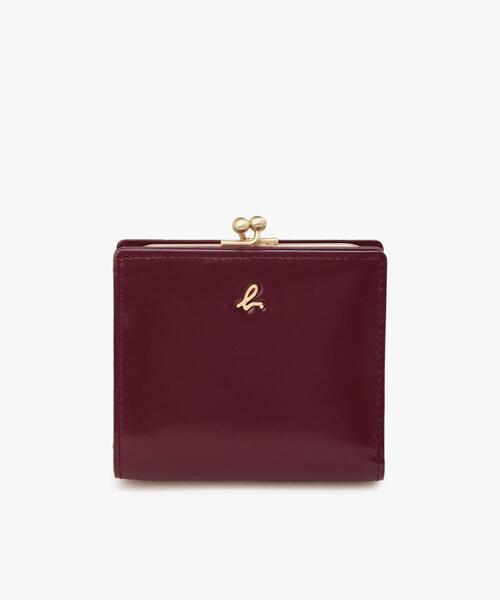 【美品】agnes b. アニエス 二つ折り財布 レザー レッド プレッション agnes b.（アニエスベー） 財布 FREE レッド系その他 レディース