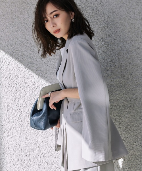 ánuans グレー ダブル　テーラードジャケット anuans（アニュアンス） ジャケット テーラードジャケット スプリング
