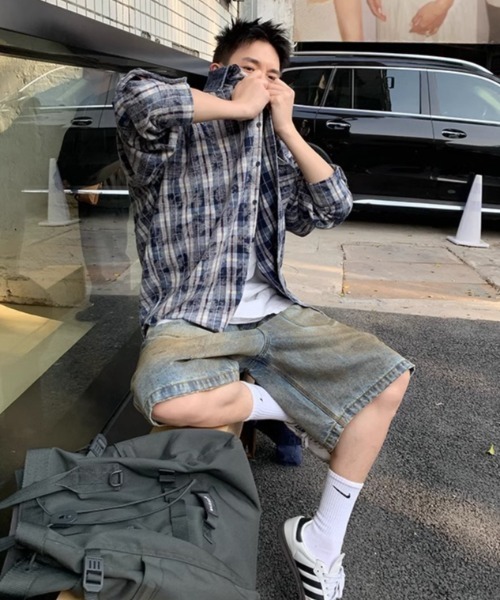 「MGV」 デニムハーフパンツ MEDIUM ブルー メンズ_画像8