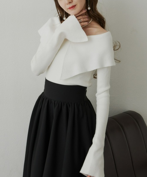 「VIOLETTA」 長袖ニット FREE ブラック レディース_画像5