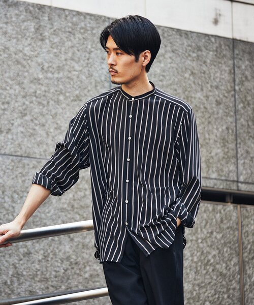 「EDIFICE LA BOUCLE」 長袖シャツ 1 ブラックミックス メンズ_画像7