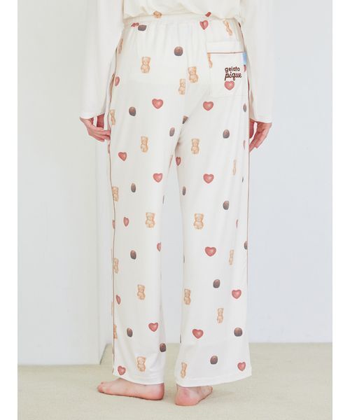 gelato pique（ジェラートピケ） パジャマ ルームウェア 総柄ロング