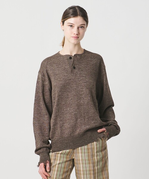 【LOEFF】ロエフダメージ LI DMG VNプルオーバー　価格41800円 LOEFF（ロエフ）の「＜LOEFF＞ダメージ Vネック ニット プルオーバー