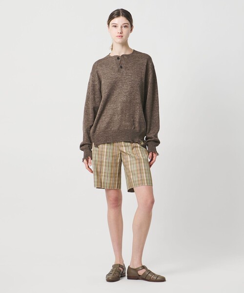 ロエフ LOEFF ニット LOEFF（ロエフ） ニット セーター 「LOEFF」ダメージ ヘンリーネック