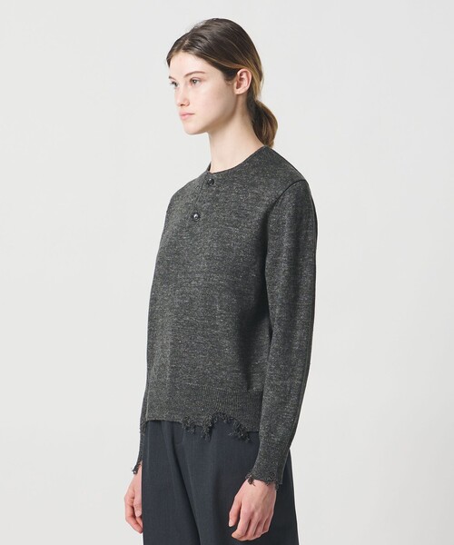 LOEFF（ロエフ） ニット セーター 「LOEFF」ダメージ ヘンリーネック