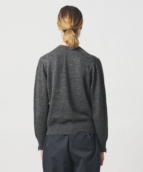 ロエフ LOEFF DRY ウール ハイネック 5分袖ニット チャコール loeff-88131050047_1.jpg