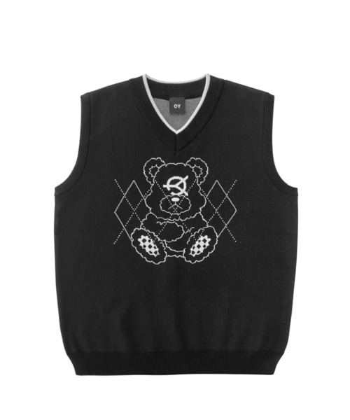 「OY」 ノースリーブニット FREE ブルー メンズ_画像2