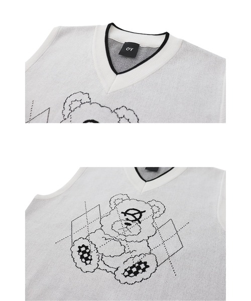 「OY」 ノースリーブニット FREE ブルー メンズ_画像8