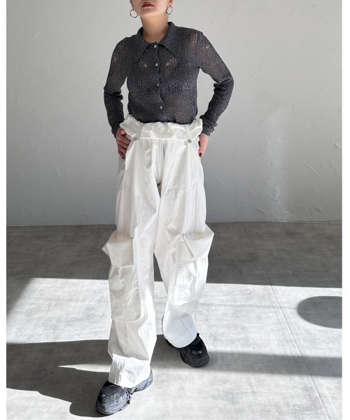 「leimn」 ニットカーディガン M ブラック×ホワイト レディース_画像6