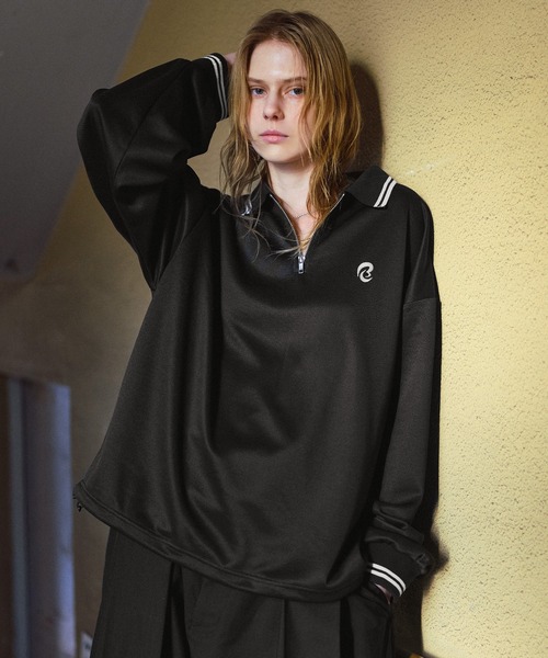 GW期間限定値下げ！ XANDER ZHOU ブラック ハーフジップ ポロシャツ T-VOR-OD ハーフジップポロシャツ｜ブラック｜メンズ｜DIESEL
