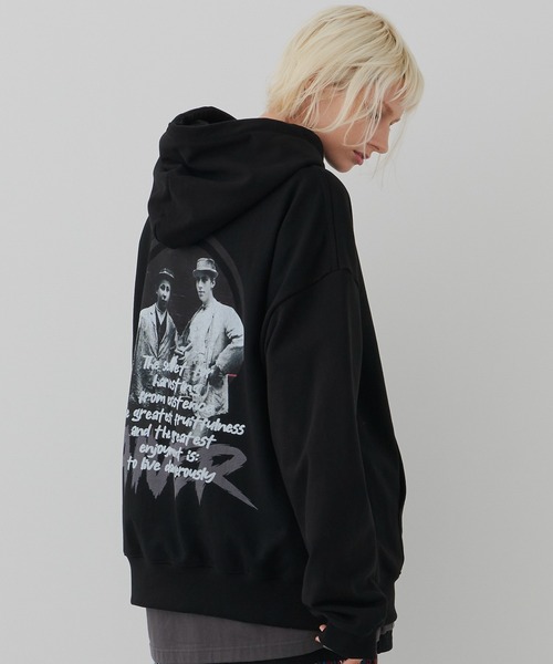 「AIVER」 プルオーバーパーカー MEDIUM ブラック メンズ_画像4