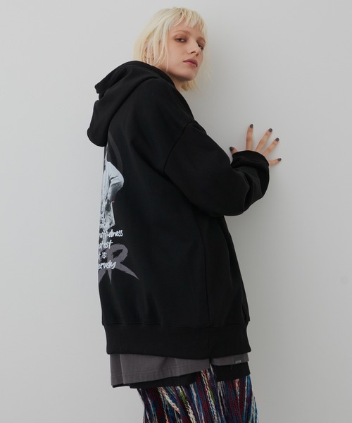 「AIVER」 プルオーバーパーカー MEDIUM ブラック メンズ_画像5