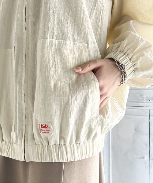 「Java」 ジップアップパーカー LARGE ホワイト系その他 レディース_画像3