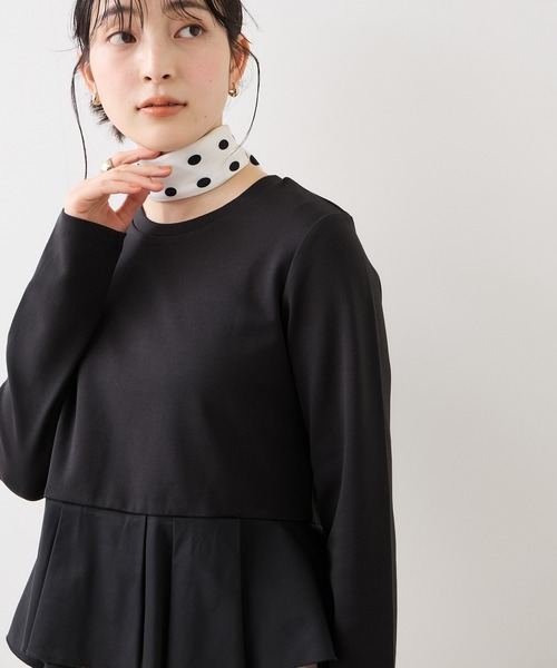VIS（ビス） tシャツ イレギュラーヘムペプラムカットソープルオーバー 