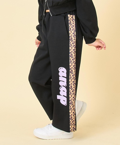 ANAP kids（アナップキッズ） パンツ ヒョウ柄 ライン ジャージ パンツ