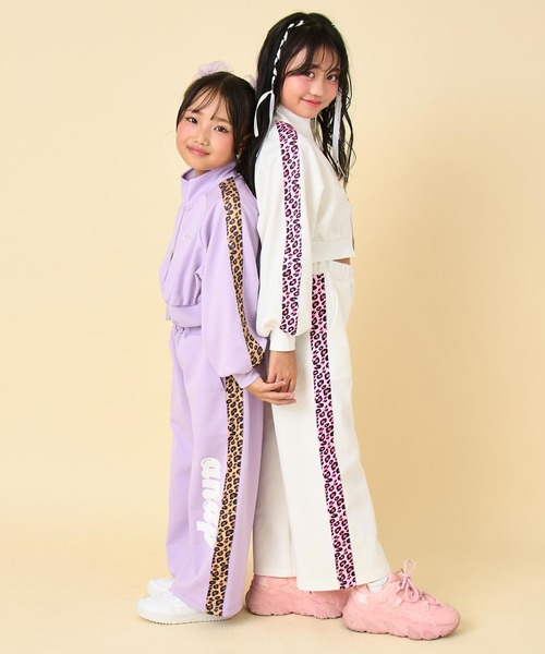 ANAP kids（アナップキッズ） パンツ ヒョウ柄 ライン ジャージ パンツ