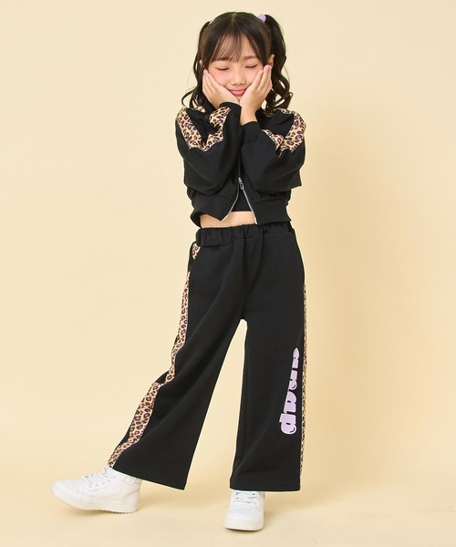 ANAP kids（アナップキッズ） パンツ ヒョウ柄 ライン ジャージ パンツ