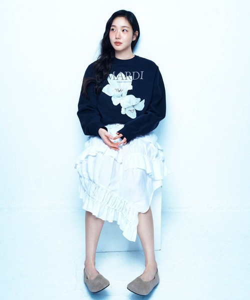 トレーナー スウェット SWEATSHIRT RAGLAN LILIES / スウェット シャツ ラグラン リリー レディース_5