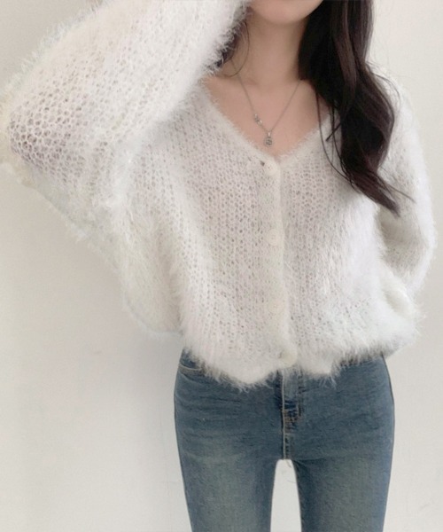 「Miniministore」 ニットカーディガン FREE グレー レディース_画像9