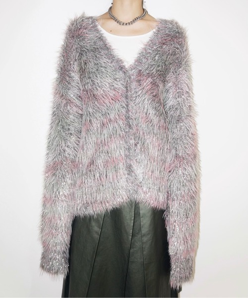 「musubore」 ニットカーディガン FREE ブルー レディース_画像7