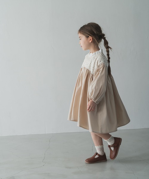 「riziere」 「KIDS」長袖ワンピース 120 ベージュ キッズ_画像6