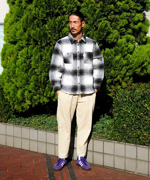 「roial」 長袖ネルシャツ MEDIUM グリーン メンズ_画像2
