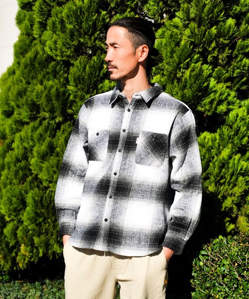 「roial」 長袖ネルシャツ MEDIUM グリーン メンズ_画像5
