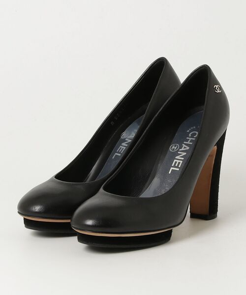 「CHANEL」 パンプス 36.5 ブラック レディース