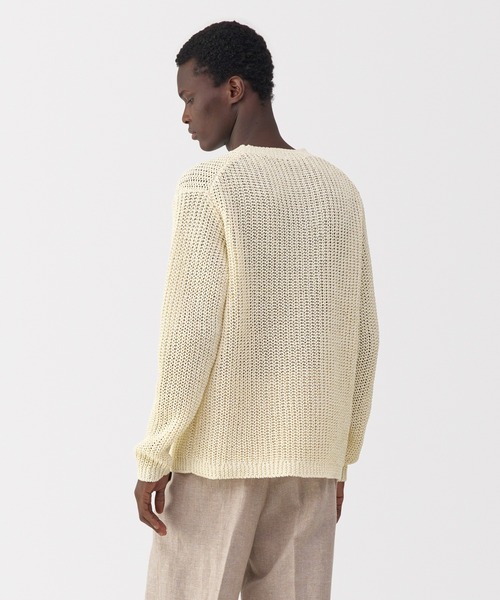 「MUJI Labo」 「無印良品」長袖ニット L アイボリー メンズ_画像4