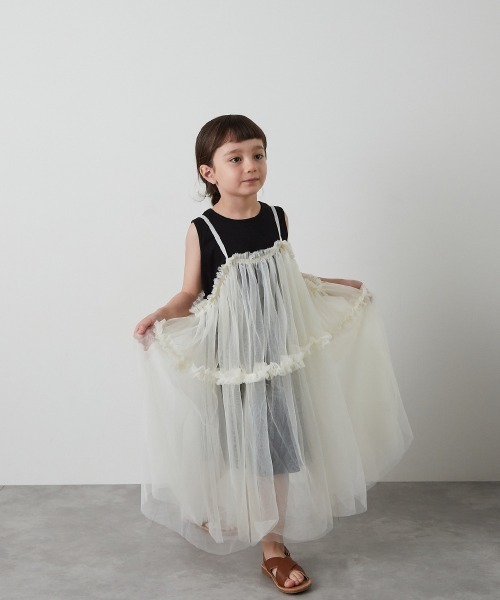 「riziere」 「KIDS」キャミソールワンピース 150 ホワイト キッズ_画像7