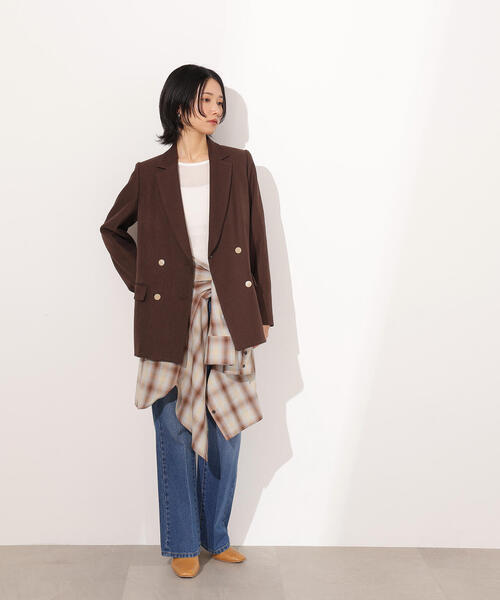 「N.（N. Natural Beauty Basic）」 テーラードジャケット MEDIUM チャコールグレー レディースの画像