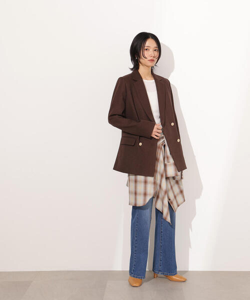 「N.（N. Natural Beauty Basic）」 テーラードジャケット MEDIUM チャコールグレー レディースの画像