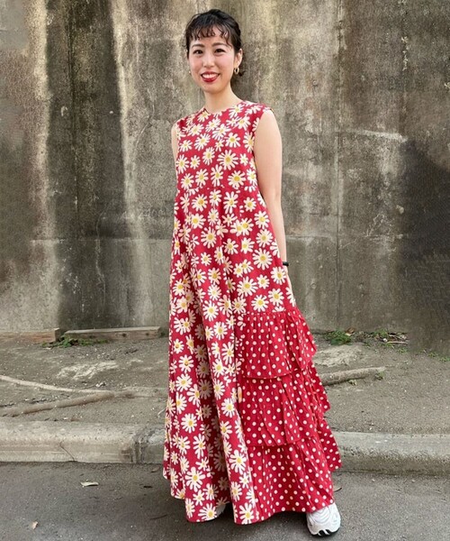「Freada」 ノースリーブワンピース ONE SIZE ブラウン レディース_画像3