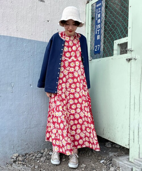 「Freada」 ノースリーブワンピース ONE SIZE ブラウン レディース_画像4