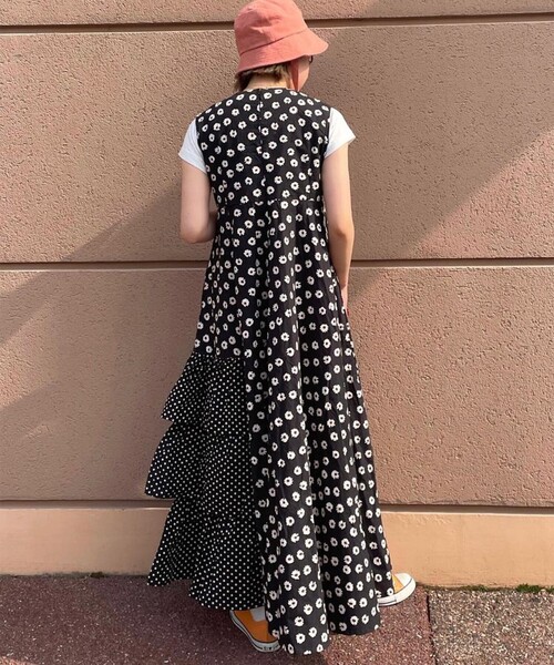 「Freada」 ノースリーブワンピース ONE SIZE ブラウン レディース_画像6