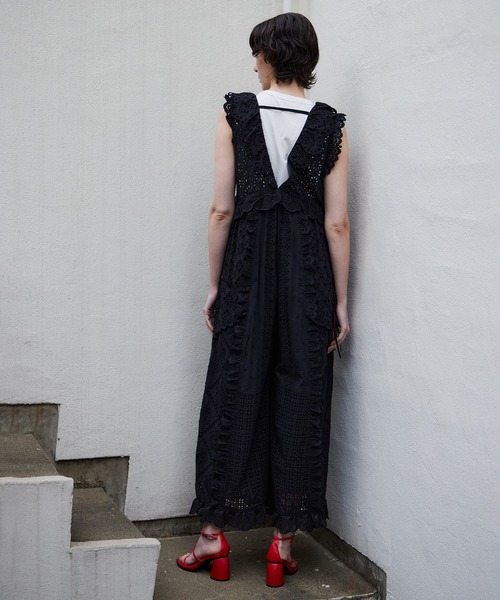 サロペット オーバーオール 「PRE-ORDER」Lace Patch Rompers/レースパッチロンパース レディースの画像