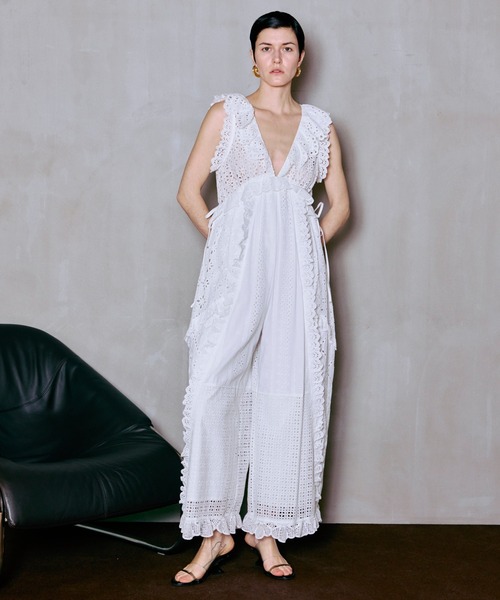 サロペット オーバーオール 「PRE-ORDER」Lace Patch Rompers/レースパッチロンパース レディースの画像