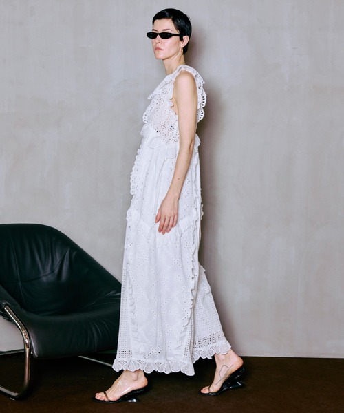 サロペット オーバーオール 「PRE-ORDER」Lace Patch Rompers/レースパッチロンパース レディースの画像