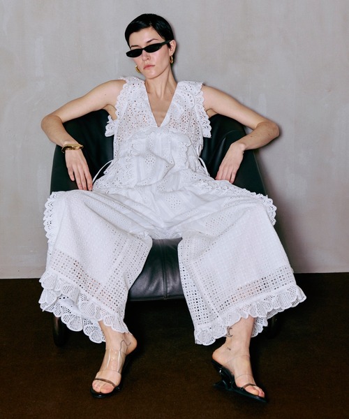 サロペット オーバーオール 「PRE-ORDER」Lace Patch Rompers/レースパッチロンパース レディースの画像