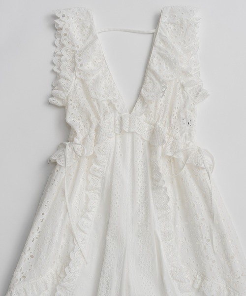 サロペット オーバーオール 「PRE-ORDER」Lace Patch Rompers/レースパッチロンパース レディースの画像