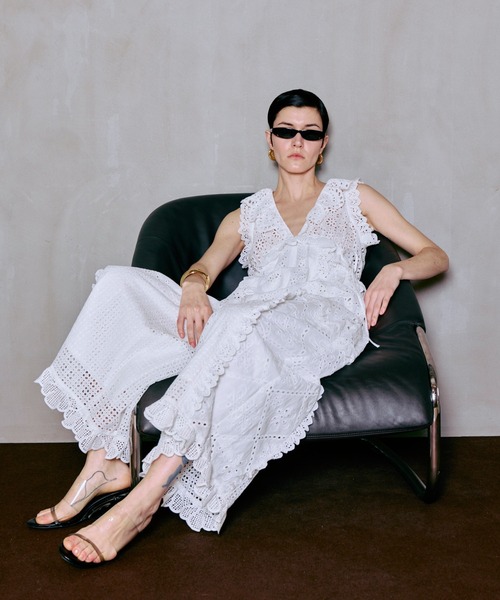 サロペット オーバーオール 「PRE-ORDER」Lace Patch Rompers/レースパッチロンパース レディースの画像