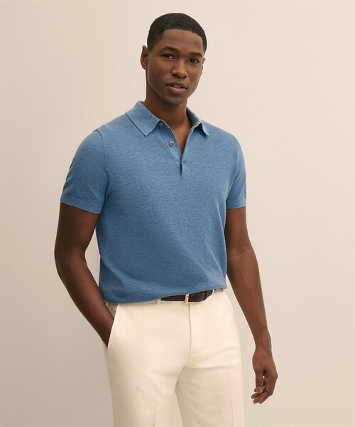 春！【新品】ブルックスブラザーズ スーピマコットン 半袖ニットポロ ネイビー L BROOKS BROTHERS（ブルックスブラザーズ） ポロシャツ スーピマ