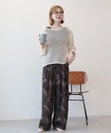 ニット セーター 刺繍メッシュプルオーバー レ...の詳細画像1